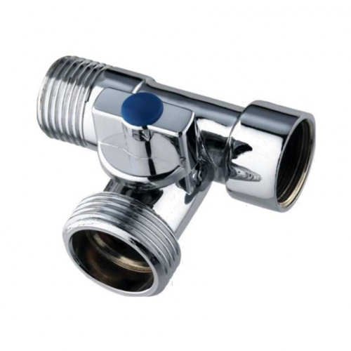 Кран хромированный трехходовой ВНН 1/2"х1/2"х3/4" TIM